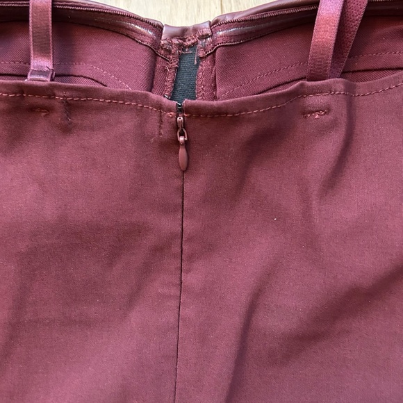 AQUA Maroon Corset Style Leather Bodysuit Size XS - Picture 5 of 6